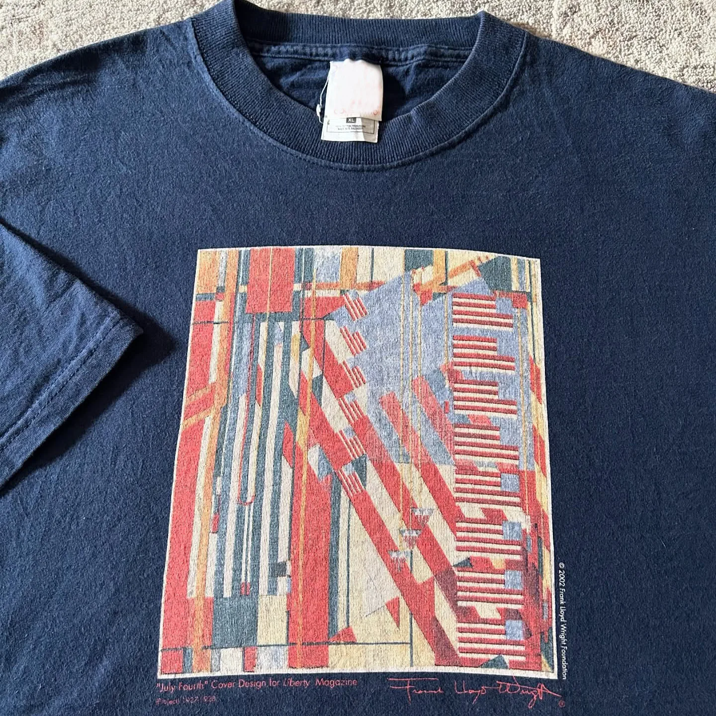 Loose Short Sleeve T-Shirt Geometric Abstract Art Design Color Block Summer Campus Versatile Cotton round Neck Men's Fashion