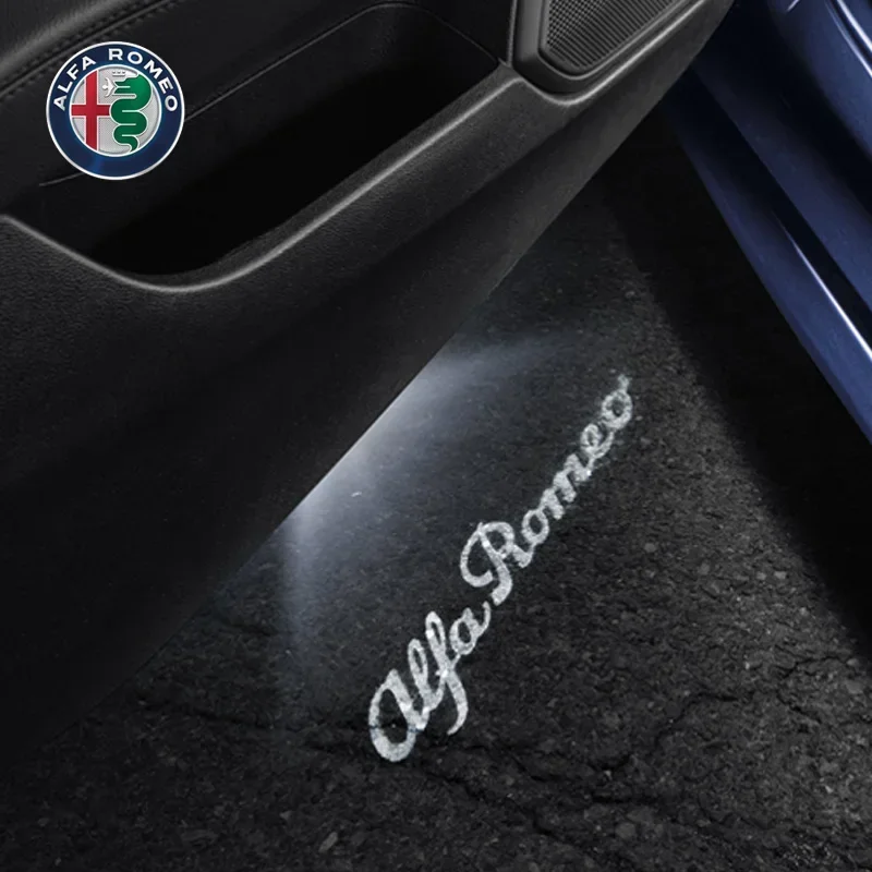 알파 로미오 159 Giulia Giulietta Mito Stelvio Brera 스파이더 3D LED 자동차 도어 로고 조명 프로젝터 레이저 고스트 섀도우 램프에 대 한 2Pcs