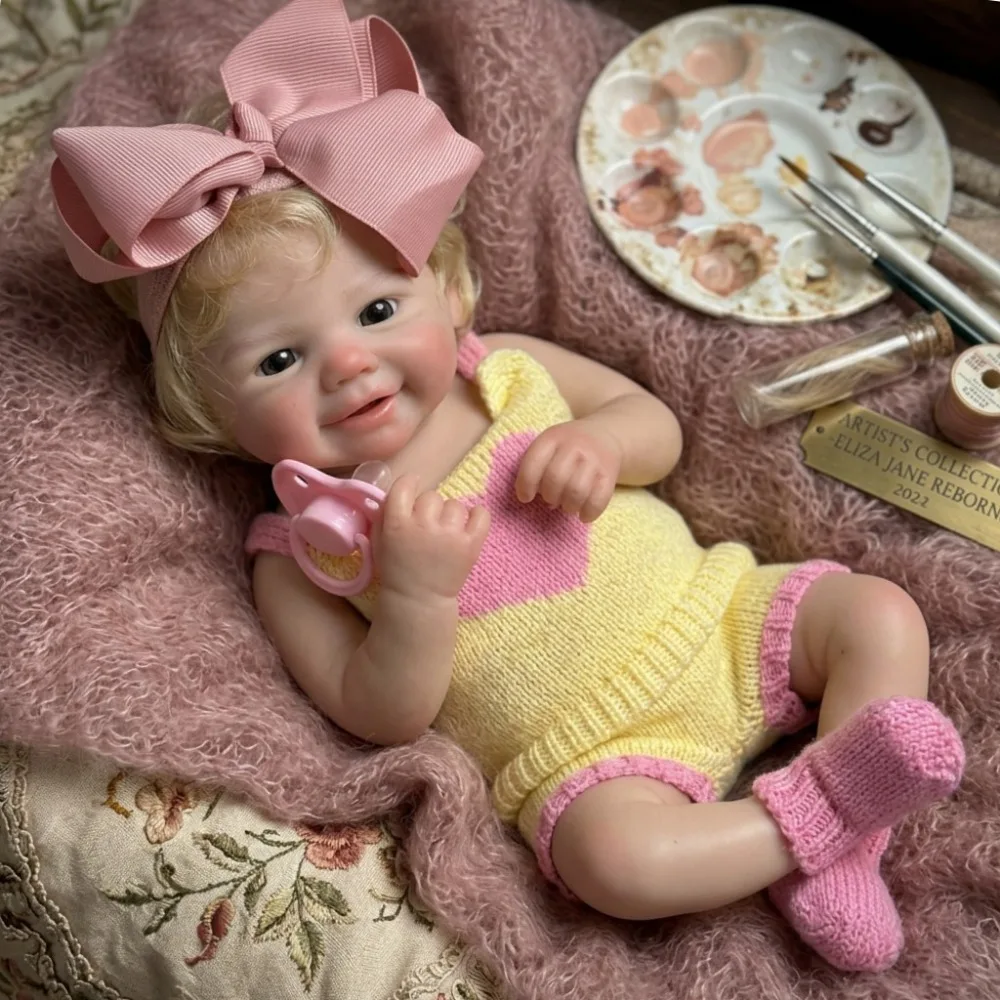13 Inch Vivienen Silicone Reborn Baby Doll With Rooted Hair Soft Touch 3D Painted Silicone Newborn Baby Doll