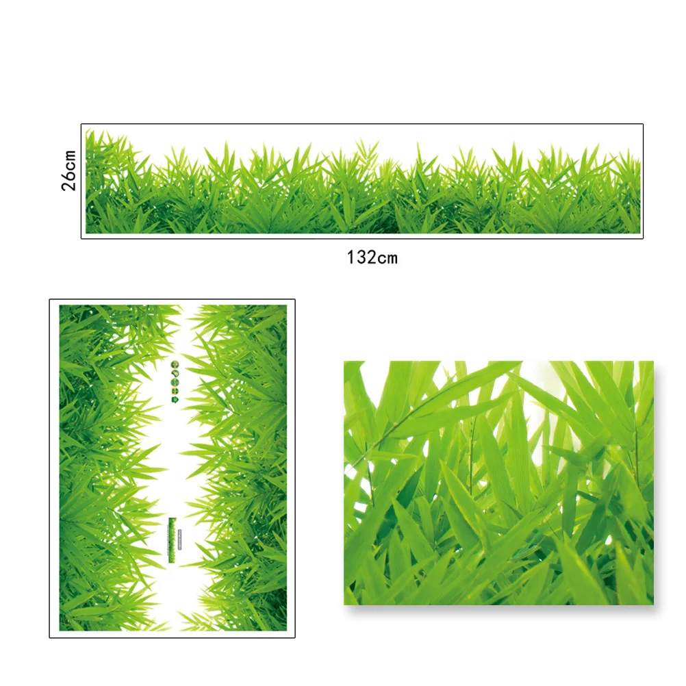 Green Grass Wall Sticker Removable Wall Decoration Mural Decals for Children Room Living Room Bedroom Office