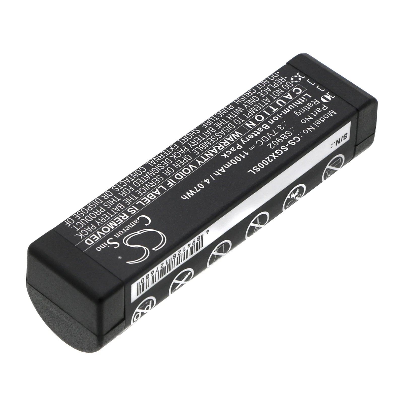 Battery for Shure GLXD1,GLXD2,GLX-D Digital Wireless Systems,MXW2,GLXD PN:SB902,SB902A (1100mAh) 3.7V