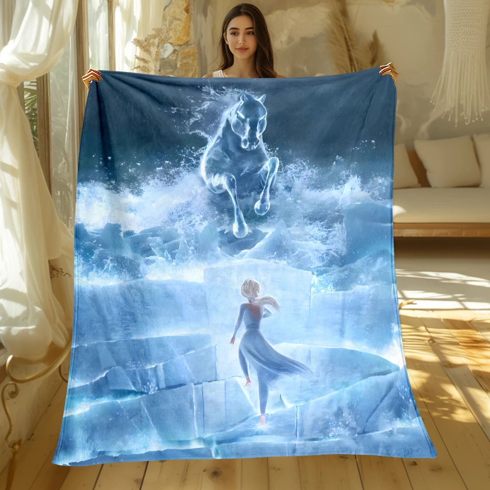 FROZEN HD Art Printed Blankets. Oversized  Sofa Bed Cover Soft and Hairy Blanket Soft Warm Flannel Throw Blankets Gift