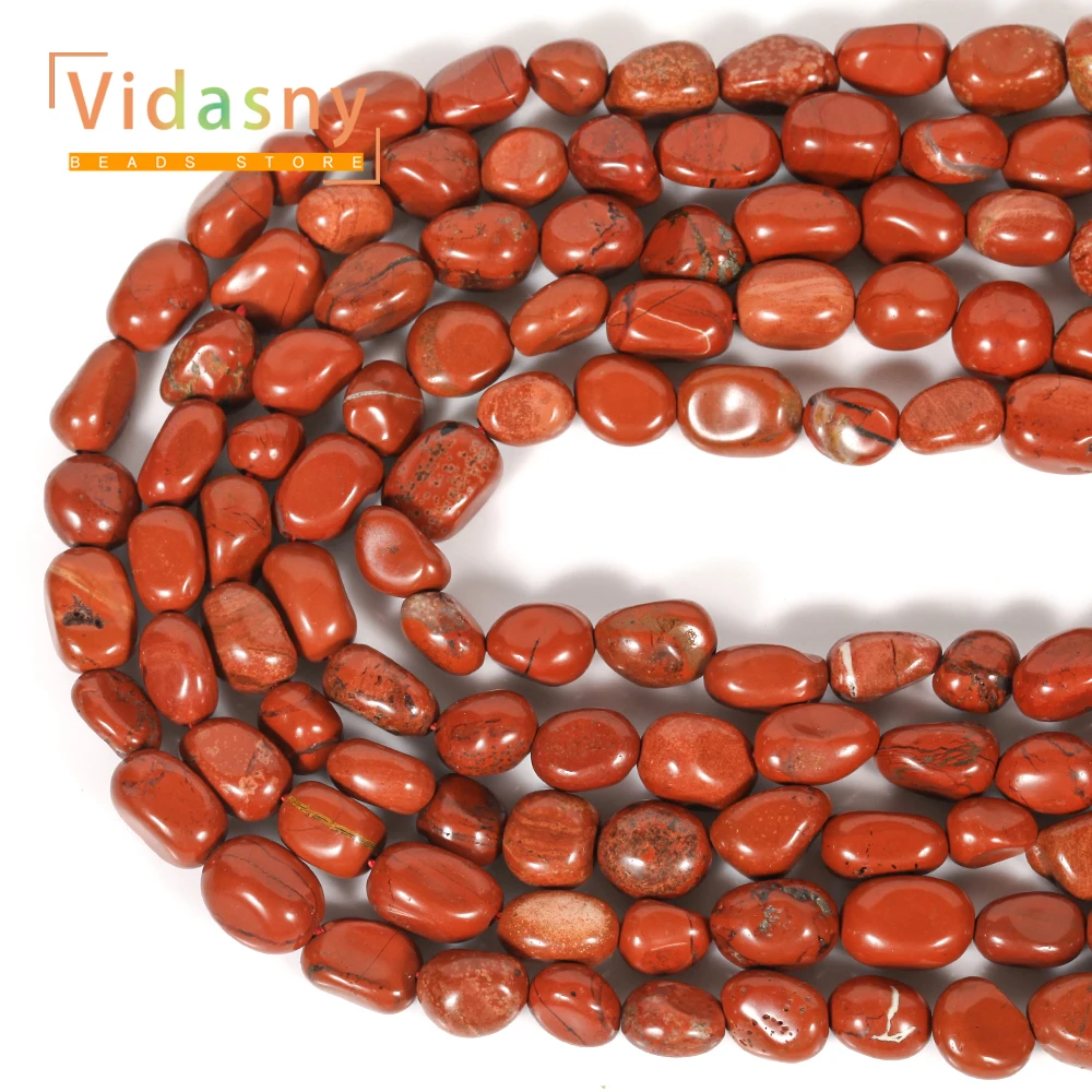8-10mm Natürliche Rote Jaspis-Perlen, Unregelmäßige Ovale Lose Perlen für Schmuckherstellung, DIY-Armbänder und Zubehör – Detail 4