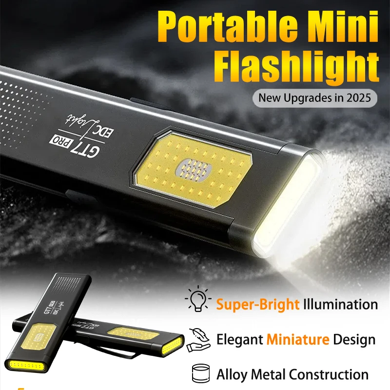 

GT7 LED Flashlight 6 Modes With USB Rechargeable Portable Light Flood Beam For Hiking Night Running Power Outage Emergency