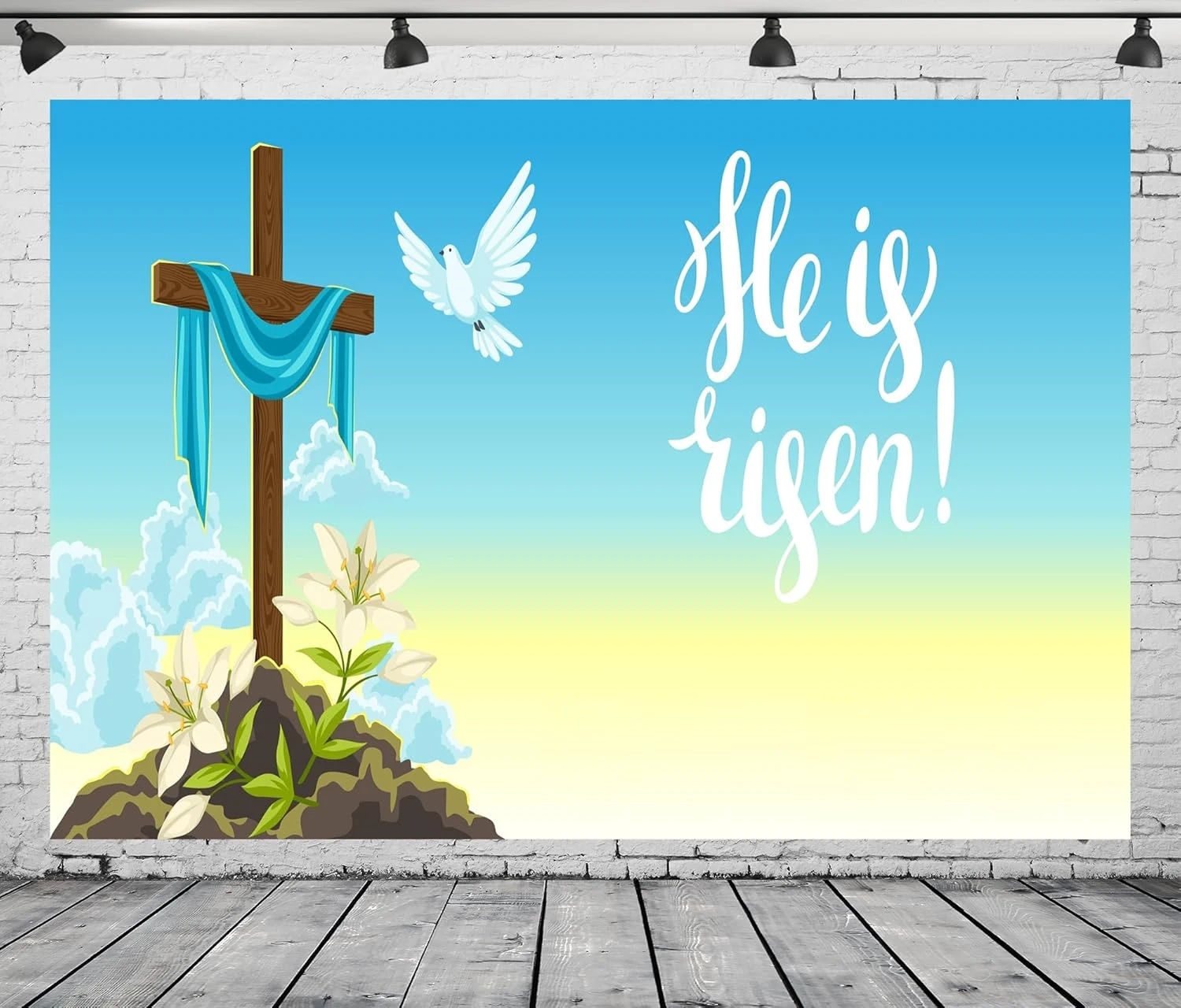 Пасхальный христианский крест, дух, мир, голубь, Иисус, воскрешение, религиозные фоны, настенные фоны для фотостудии