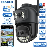 BESDER 5K 10MP Wifi cámara PTZ al aire libre AI detección humana pantalla Dual 4K 8MP CCTV cámara IP de seguridad Audio alarma e-mail O-Kam Pro