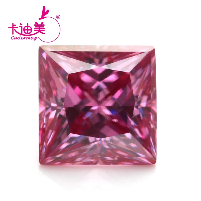 

CADERMAY Pink Moissanite Loose Stone VVS1 Princess Shape 0.5ct-5ct Excellent Cut For Jewelry Making