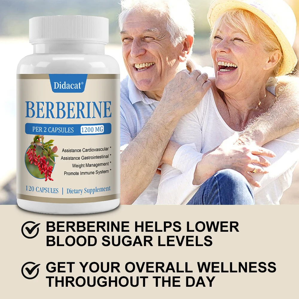 Berberine HCl Extract 1200 Mg, Healthy Cholesterol, GI, Heart Support, Dietary Supplement