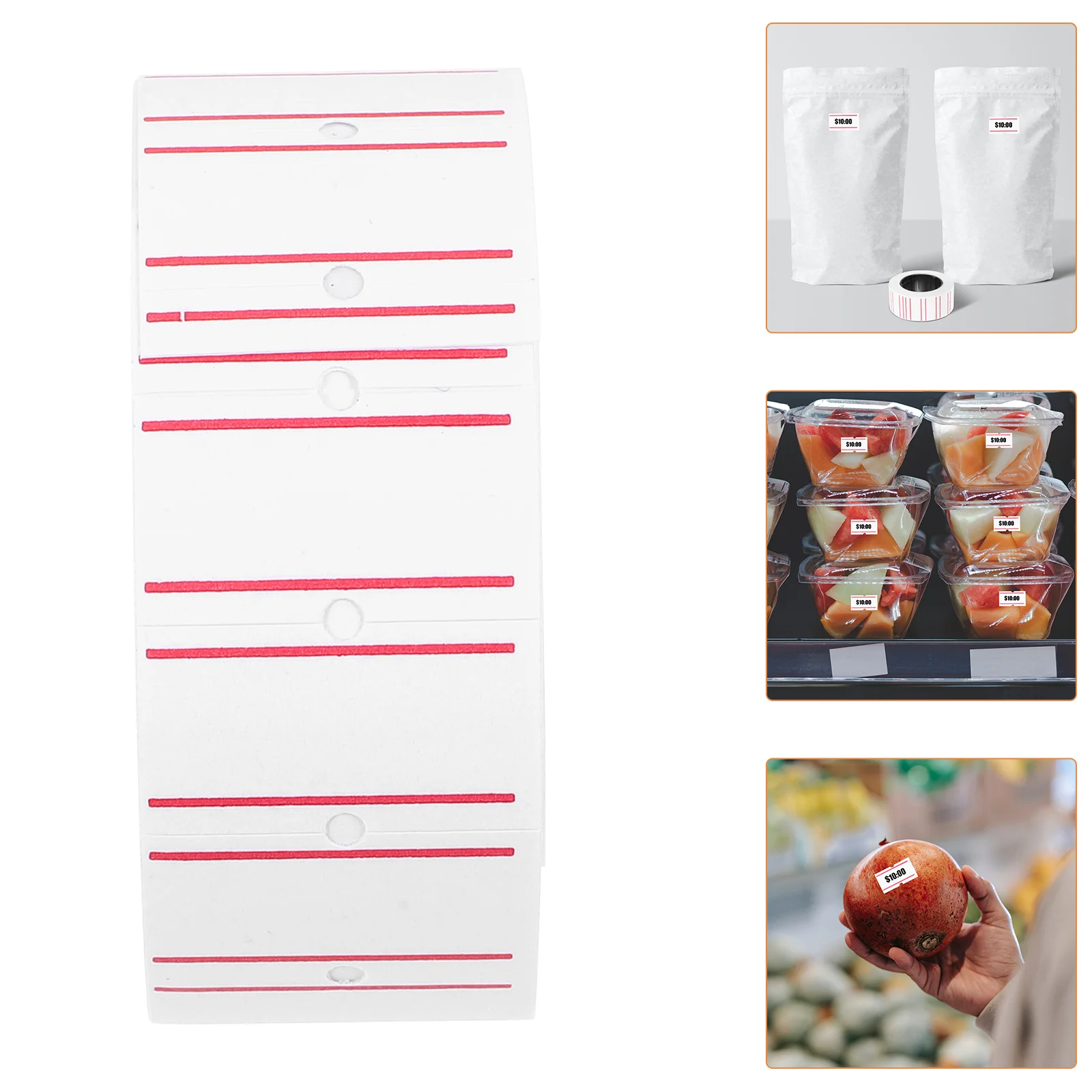 30 Rolls Label Sticker Labels Stickers White Price Paper Tag Machine Rectangle Self Adhesive Marker