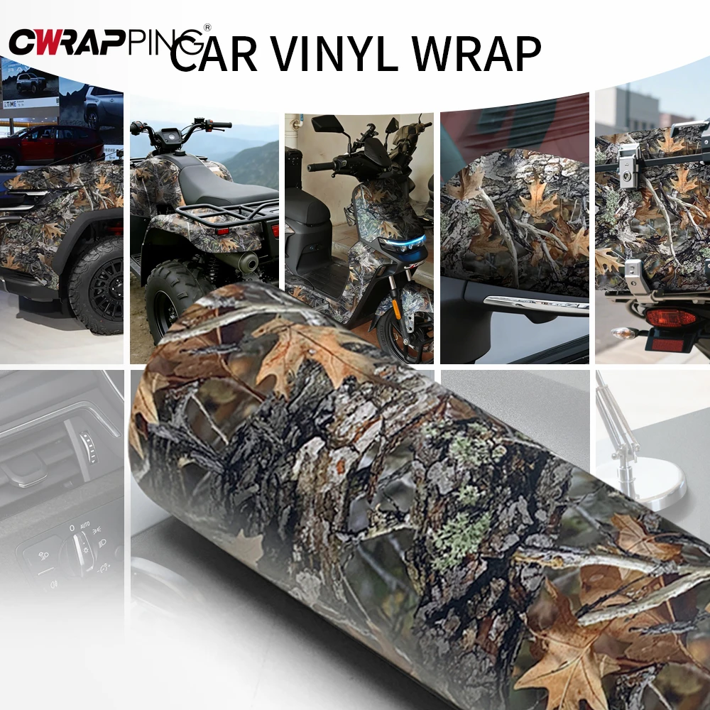 Leaf Camouflage Car Sticker Vinyl for Motorcycle Cover Waterproof Graffiti Print Vinyl Wrap Self-adhesive Automotive Accessories