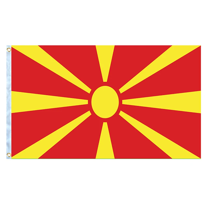 90x150cm  Macedonia Flag polyester double side printed Macedonia National banner for decoration