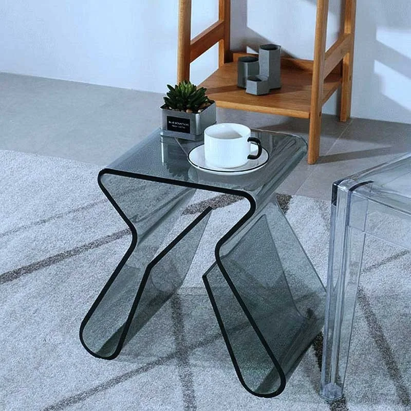 Transparen End Tables Acrylic Side Table Luxury Living Room Sofa Tables Nordic Ghost Tea Table Creative Furniture Art Decoration