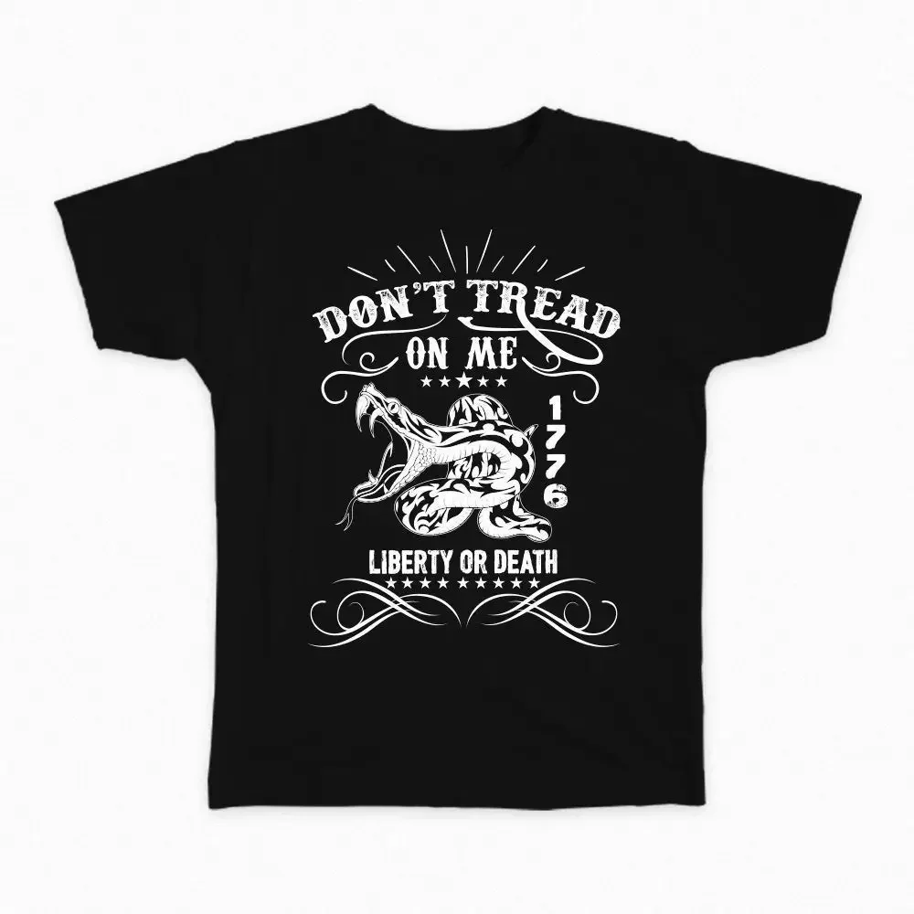 100% Cotton Brand New Dont Tread On Me Gadsden Snake Flag Patriotic T-Shirt T Shirt Tee Summer Tee Shirt