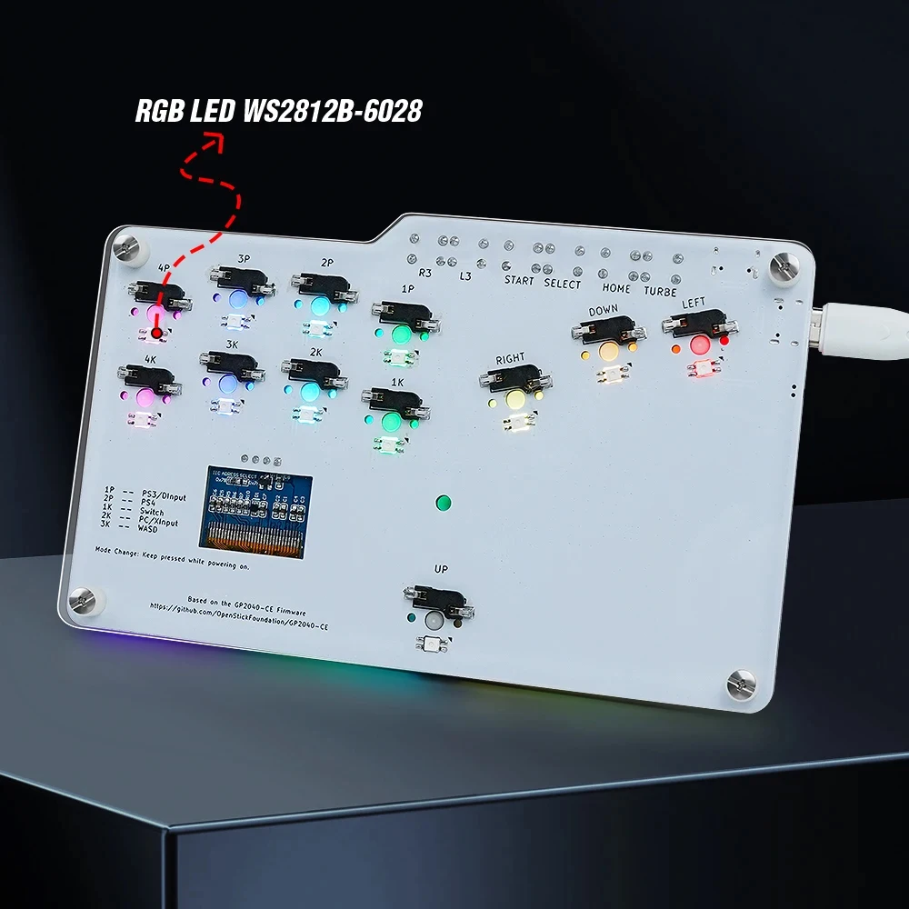 Fighting Box Mini Hitbox GP2040 CE Fightstick Game Pad tastiera Cherry MX per PS3 PS4 Nintendo Switch MisterFPGA Steam