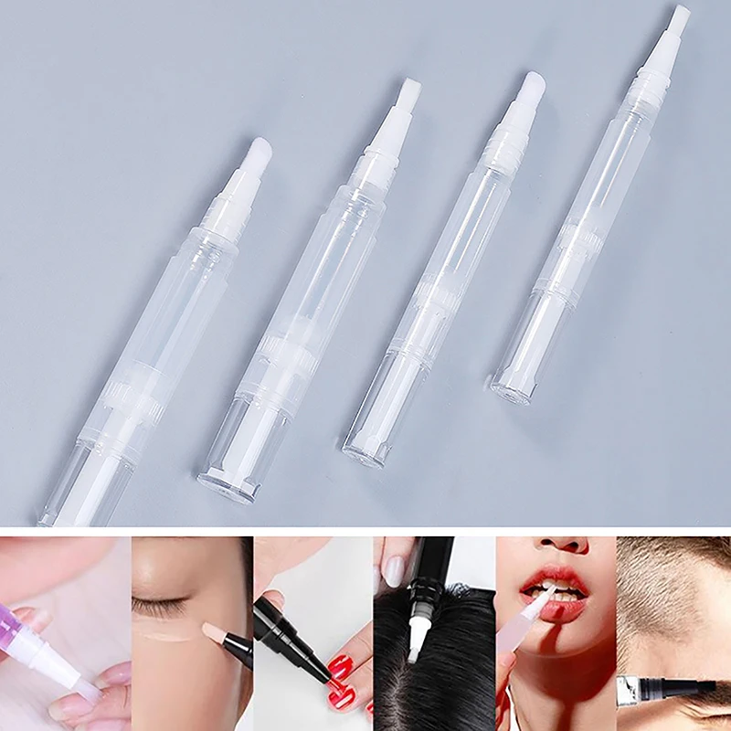 2/5ml Dispensing Bottle Travel Cosmetic Container Rotating Repacking Vacuum Pen Transparent Twist Pen Empty Nail Oil Pen