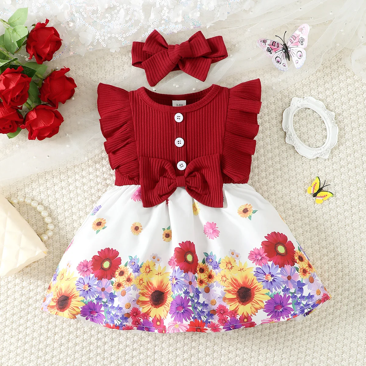 

Женская летняя хлопковая юбка с бантом и круглым вырезом