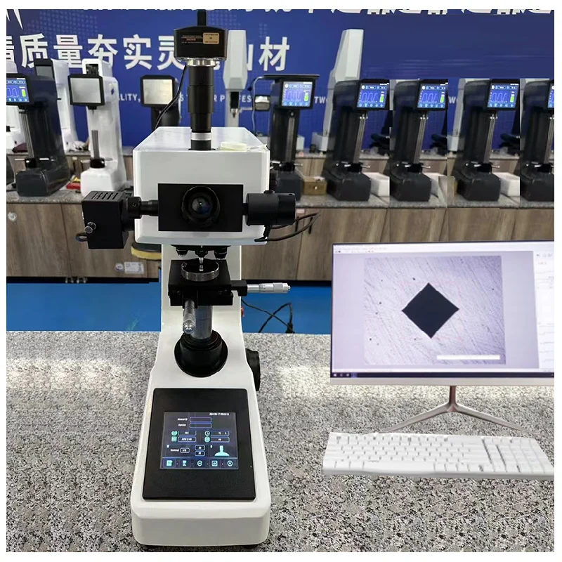 Testador de dureza digital com medição automática de indentação HV ISO/ASTM compatível com micro testador