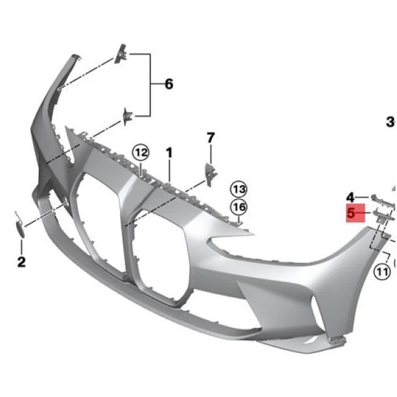 A11F-Left Lower Front Bumper Guide 51118069419 For BMW G80 G82 G83 M3 M4 2020-2023 Parts Car Bumper Inner Bracket Cover