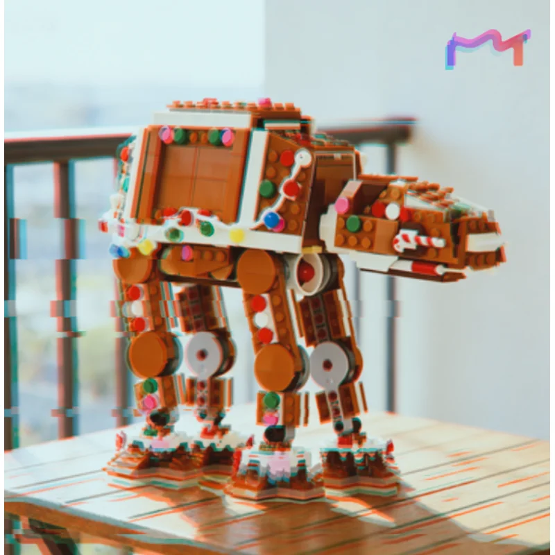 2026 New In Stock Gingerbread At-at Walker Building Blocks With Figures Diy Assembly Model Creative Desktop Ornament Popular
