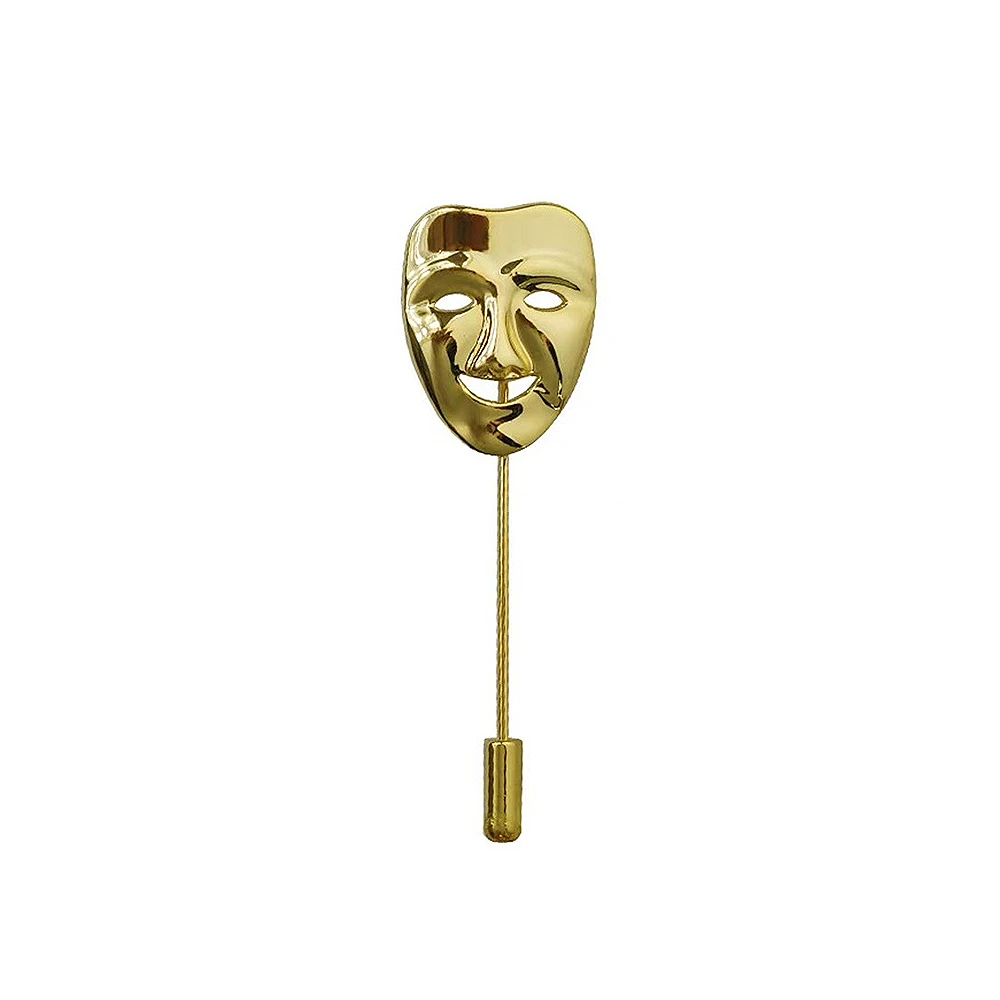 

Minimalist Retro Clown Mask Long Needle Women's Men Brooch Fashion Luxury Metal Lapel Pins Dinner party Jewelry Accessories Gift