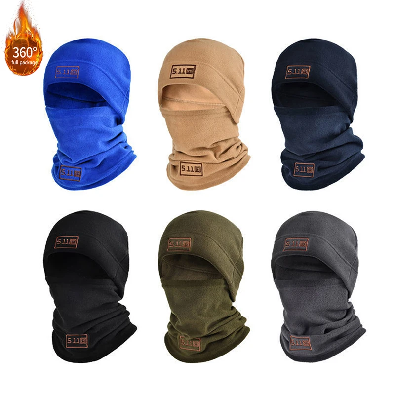 Tactical Wool Sports Scarf Ski Hat Set Wearable Blanket Winter Warm Balaclava Face Mask Sports Cycling Neck Headgear