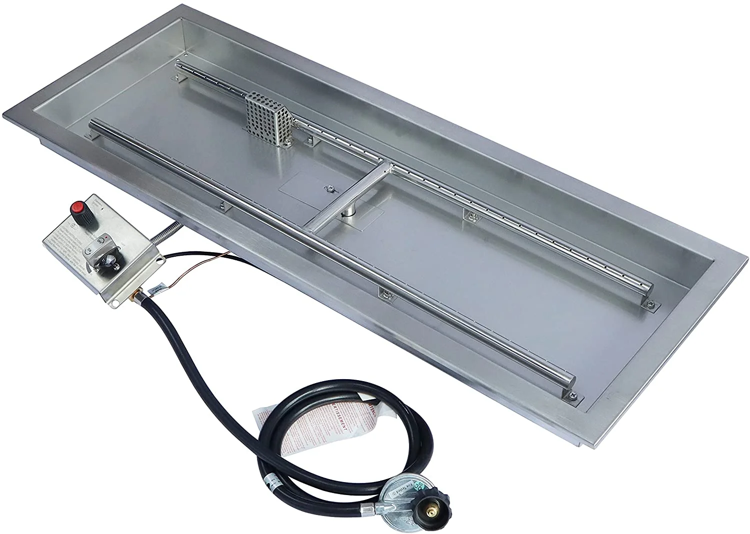36x12inch Rectangle Drop In Pan Fire Pit Propane Assembly Control Burner System Flame Fireplace Parts