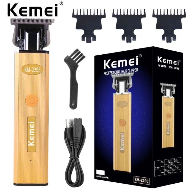 

Kemei T9 USB 0mm Hair Trimmer Professional Electric Bald Head Cordless Clipper Barber Finish Hair Cutting Machine Zero Gapped