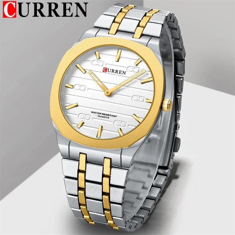 CURREN Sport Men Watch Top Brand Luxury Military Waterproof Male Clock Stainless Steel Quartz Business Original Wristwatch 8444