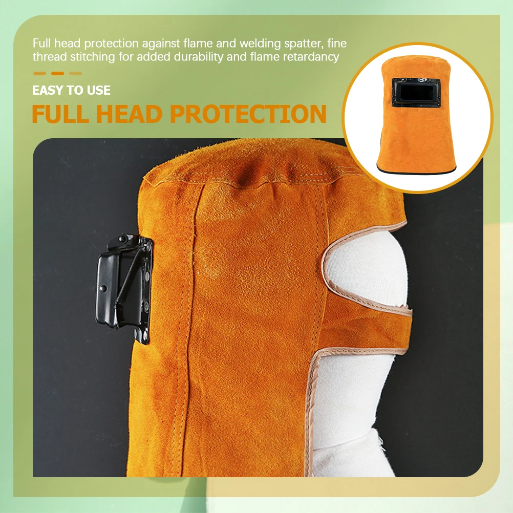 

Welding Hood Cowhide Face Protector Mask Cap Durable Flame Retardant Hook Loop Design Easy Use Reliable Performance