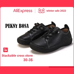 Pekny bosa crianças sapatos descalços primavera verão crianças sapatos de couro escola uniforme estudante tênis chaussure enfant fille