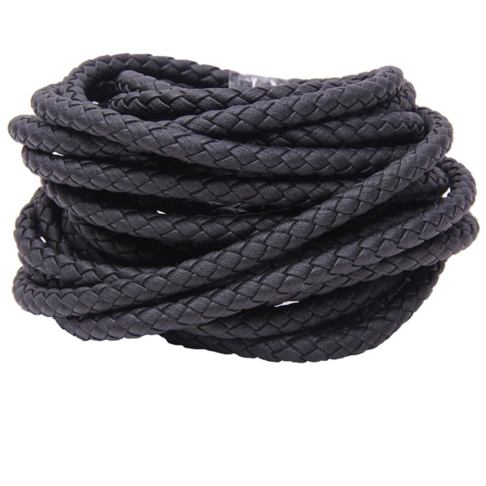 5meter 3/4/5/6/8mm Brown Braided PU Leather Bracelet Findings Round Leather Cord String Rope DIY Necklace Bracelet Making