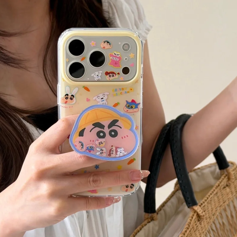 

Japanese Cartoon Crayon Shin-chan Phone Case For iphone 17 Pro 16 15 Pro Max Cover with Stand Cases For Apple 16 Pro Max Back Co