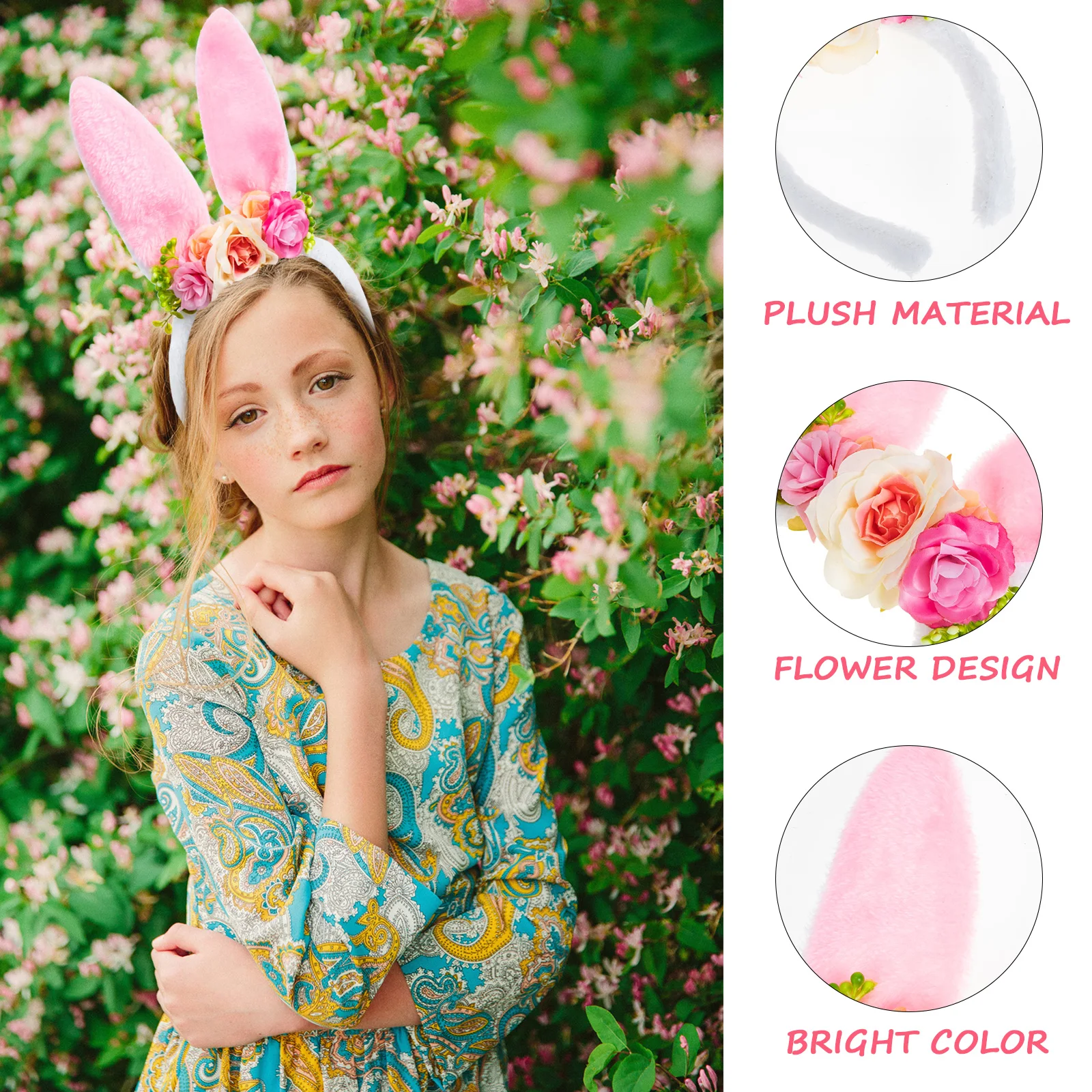 

Bunny Ear Headband Hair Accessories Flower The Flowers Dressy Ears Miss