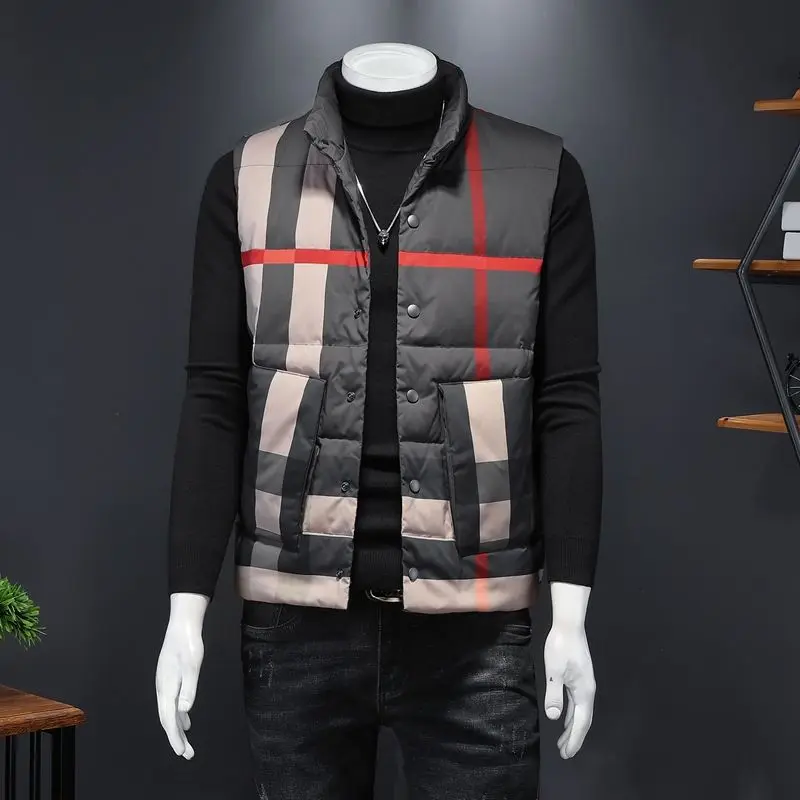 Winter down fashion atmosphere men's men's plaid print stand-up collar jacket popular top