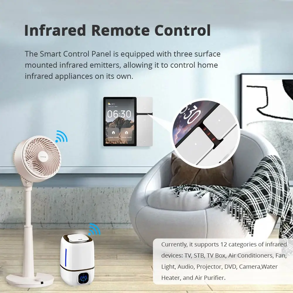 لوحة تحكم مركزية ذكية من Tuya WiFi ، شاشة LCD ، جهاز تحكم عن بعد مدمج بتقنية الأشعة تحت الحمراء ، بوابة شبكية قابلة للتتبع ، مرحل ثلاثي العصابات