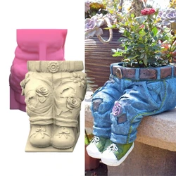 Pants Silicone Flower Pots Mold Concrete Candlesticks Holder Molds Succulent Planter Cement Clay Mould Home Decors