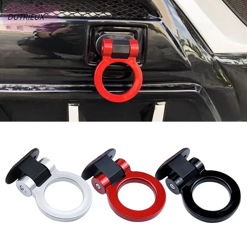 

1pc Car Trailer Hooks Sticker Decoration Car Rear Front Affix Trailer Racing Ring Vehicle Towing Hook With Wrenches