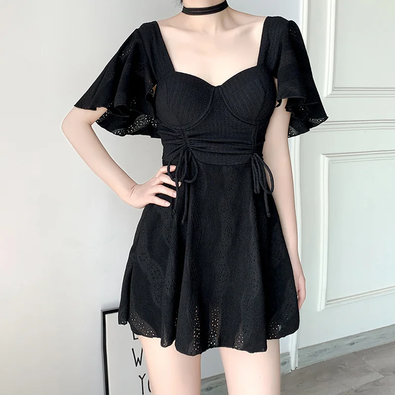ชุดว่ายน้ําวันพีซสตรีพร้อมน้ําพุร้อนสไตล์ยาว Underwire พลัสไซส์