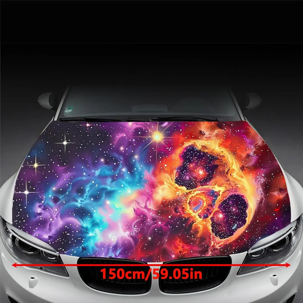 Colorful Galaxy Sky with Stars Car Hood Wrap Color Vinyl Sticker Truck Graphic Bonnet Auto Accessories Decoration Decal Gift