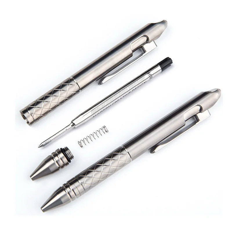 High Quality Titanium Alloy Tactical Pen Portable Waterproof Writing Pen Emergency Glass Breaker  EDC Outdoor Ball Point Pen