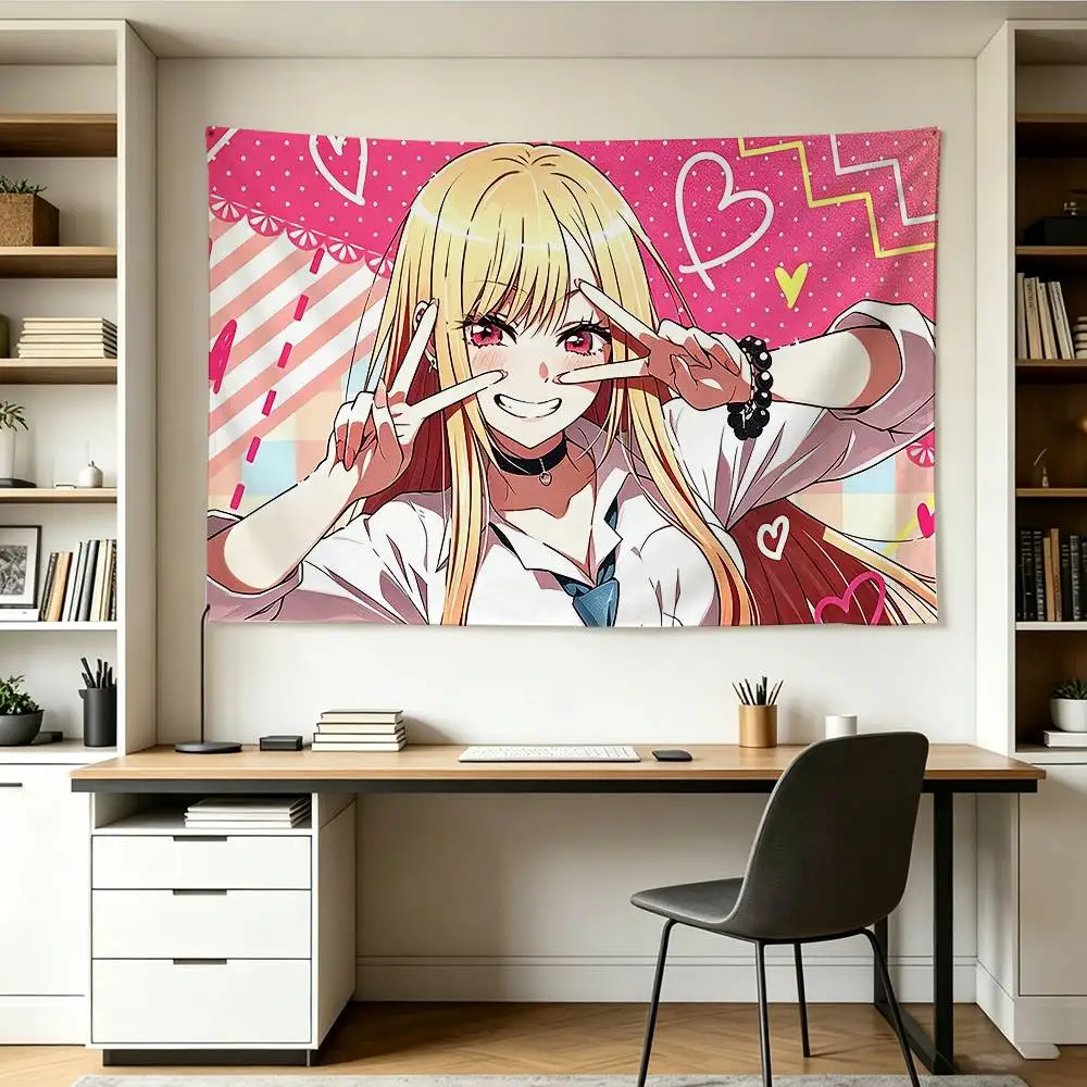 My D-Dress Up D-Darling Marin Kitagawa Flags Wall Hanging Background Art Banner for Bedroom Home