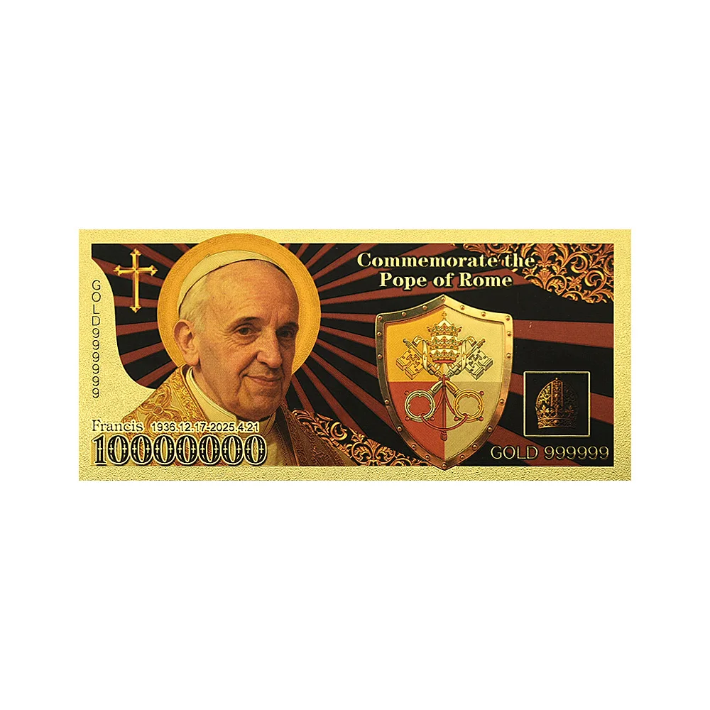 بوب فرانسيس يذكرى الأوراق النقدية المصنوعة من رقائق الذهب 1 مليون دولار هدية جمع الأموال البلاستيكية