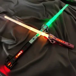Rgb sabre de luz 7 cores escalável sabre de luz de plástico led brinquedo luminoso das crianças brinquedos filme som efeito legal criança presentes