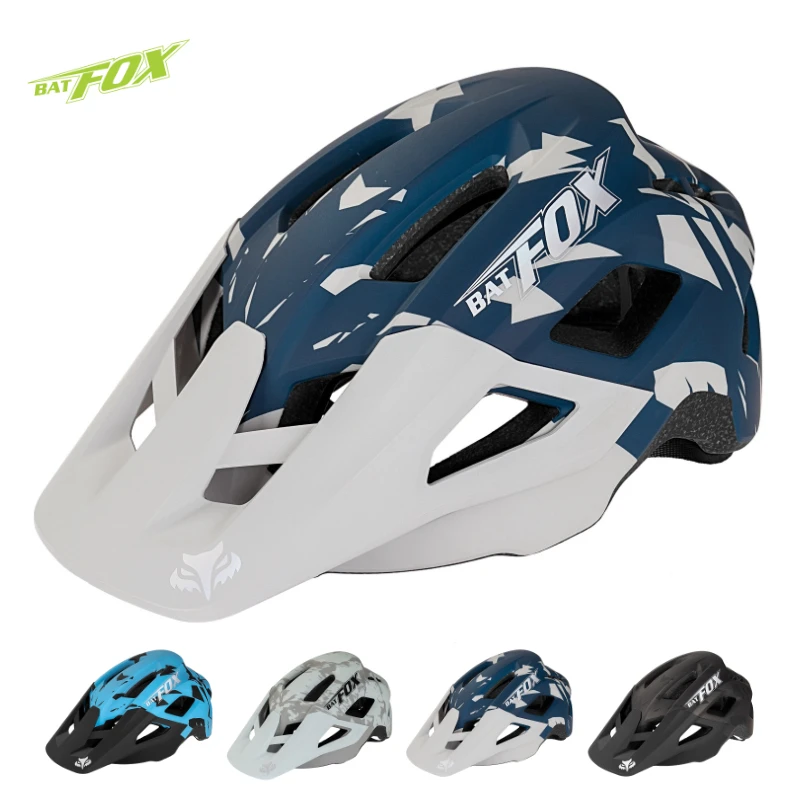 BATFOX-casco de bicicleta para exteriores, casco de bicicleta de montaña moldeado integralmente, ultraligero, para carreras, equipo de ciclismo