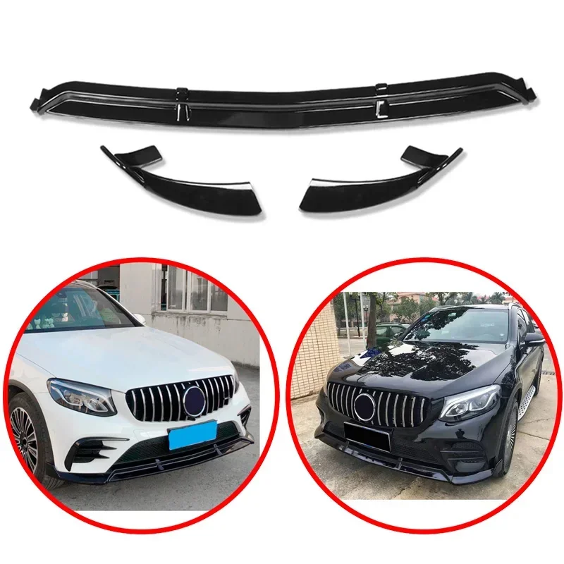 

For Mercedes Benz GLC X253 W253 C253 COUPE GLC200 GLC260 GLC300 2016 To 2020 Car Front Lip Bmuper Spoiler ABS Body Kit