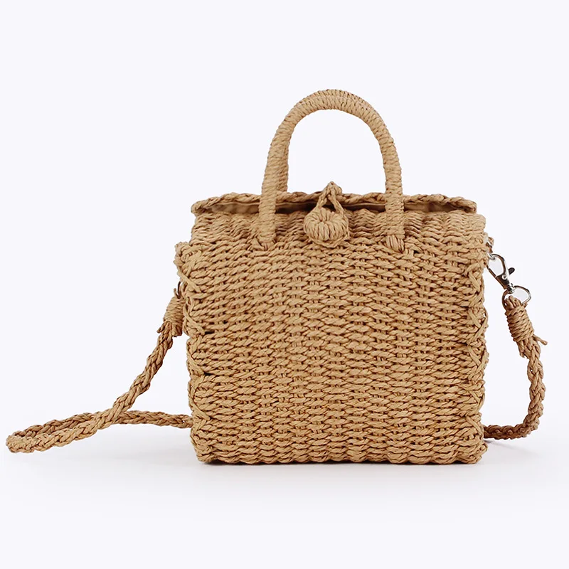 Summer Straw Beach Bag Handmade Handbag Women Shoulder Bags Rattan Beach Bags Bohemian Woven Crossbody Basket Tote sac