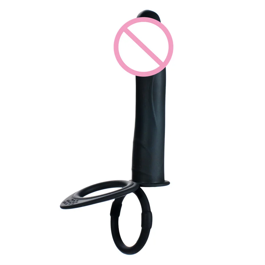 Double Penetration Anal Plug Vibrator Strap On Dildo Cock Ring Vagina Stimulator Penis Massager Adult Sex Toys For Couples