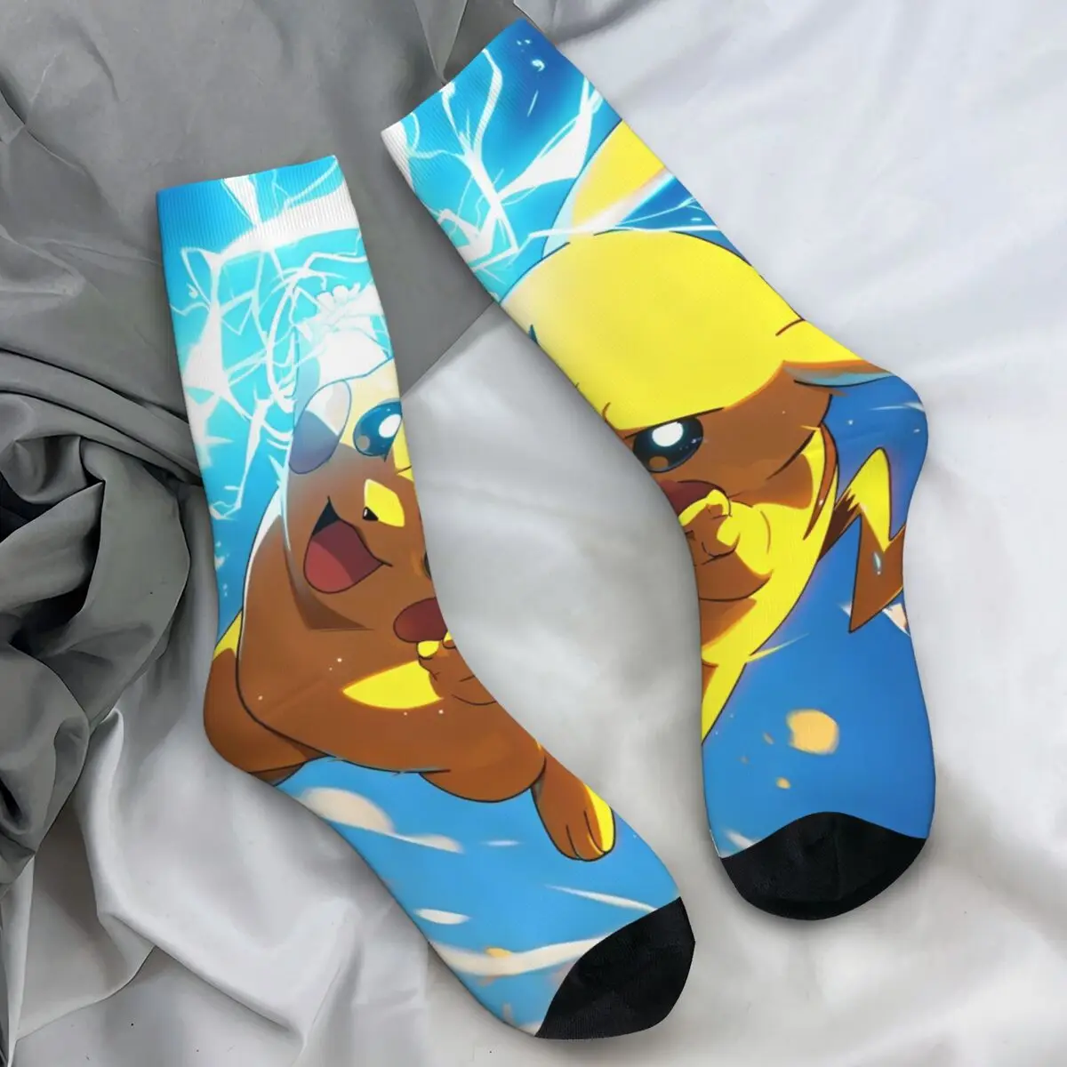 Pokemon Pikachu Anime Stockings Design Casual Socks Spring Anti Skid Socks Couple Outdoor Sports Soft Breathable Socks