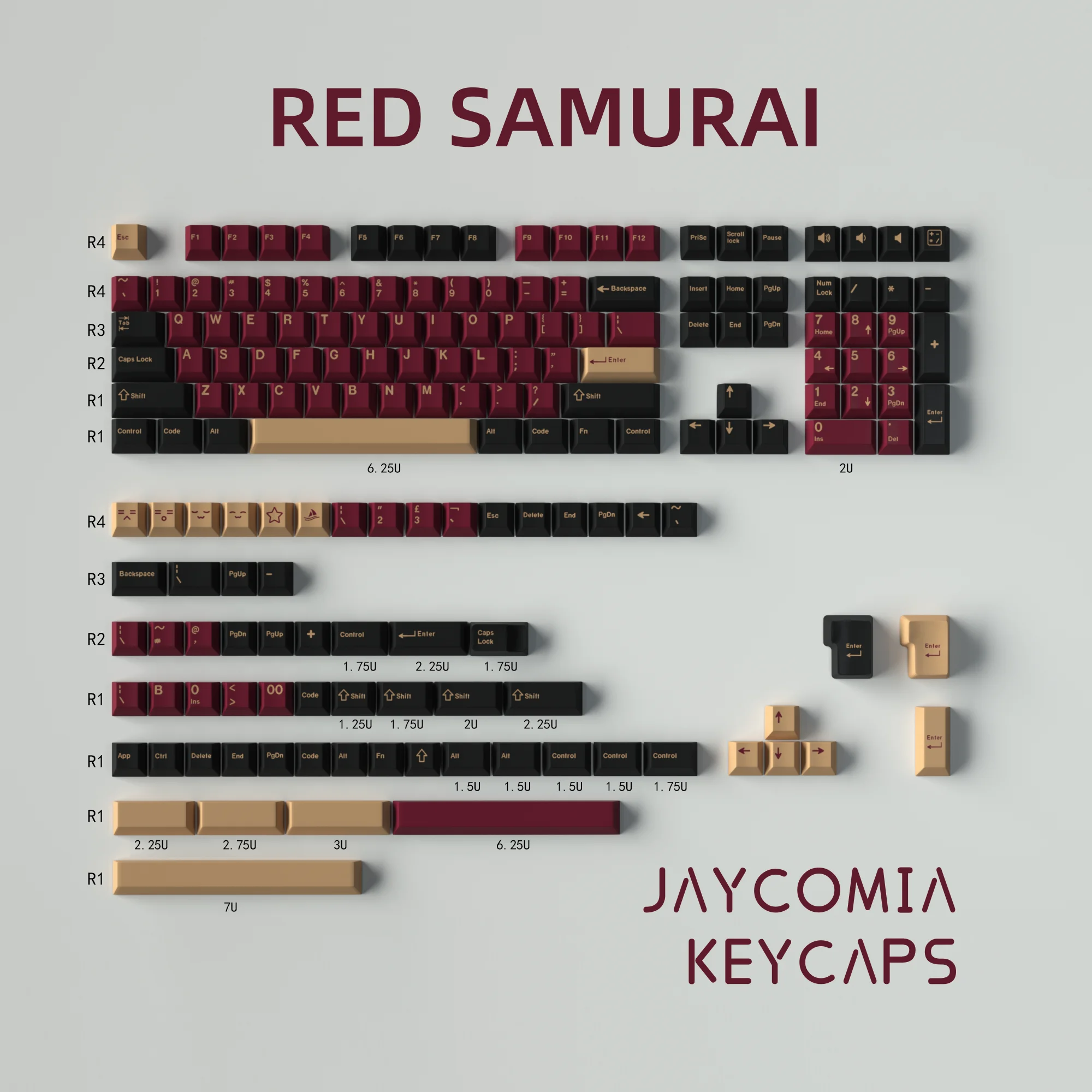 

GMK Keycaps 173 Keys Red Samurai PBT Keycap Cherry Profile For Mx Switch Mechanical Keyboard ISO Layout RGB backlit Key Caps