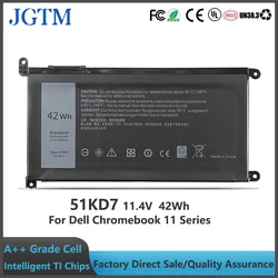 JGTM 51KD7 Laptop Battery Replacement for Dell Chromebook 11 3100 3180 3189 5190 3181 2-in-1 Series P28T001 Y07HK FY8XM 0FY8XM